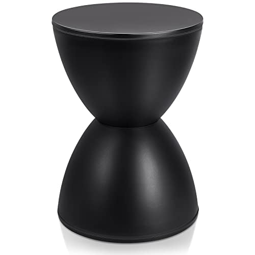 Black Hourglass Plastic Outdoor Side Table