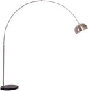 Modern Arc Floor Lamp with Marble Base & Stainless Steel – Adjustable Height Standing Light