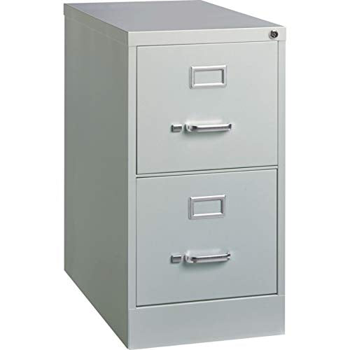 2-Drawer Steel Vertical File Cabinet with Lock – Light Gray