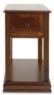 Chairside End Table with Drawer and Fixed Shelf