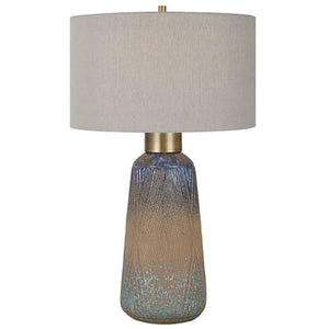Ceramic Table Lamp with Embossed Design