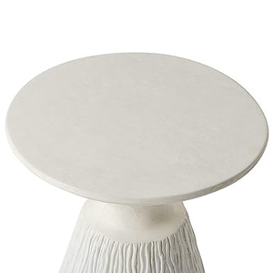 Mushroom Side Table Outdoor MgO Accent Table Round Patio End Table