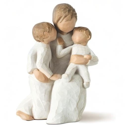 Hand-Painted Resin Mother & Child Figurine