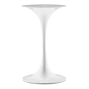 Round Marble Top Side Table with Glossy Tapered Pedestal Base