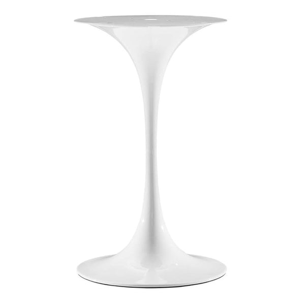 Round Marble Top Side Table with Glossy Tapered Pedestal Base