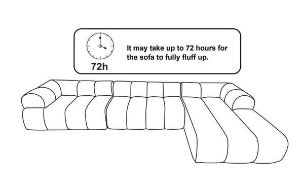 L-Shaped Sectional Sofa with Chaise Lounge – 122" Modular Cloud Couch