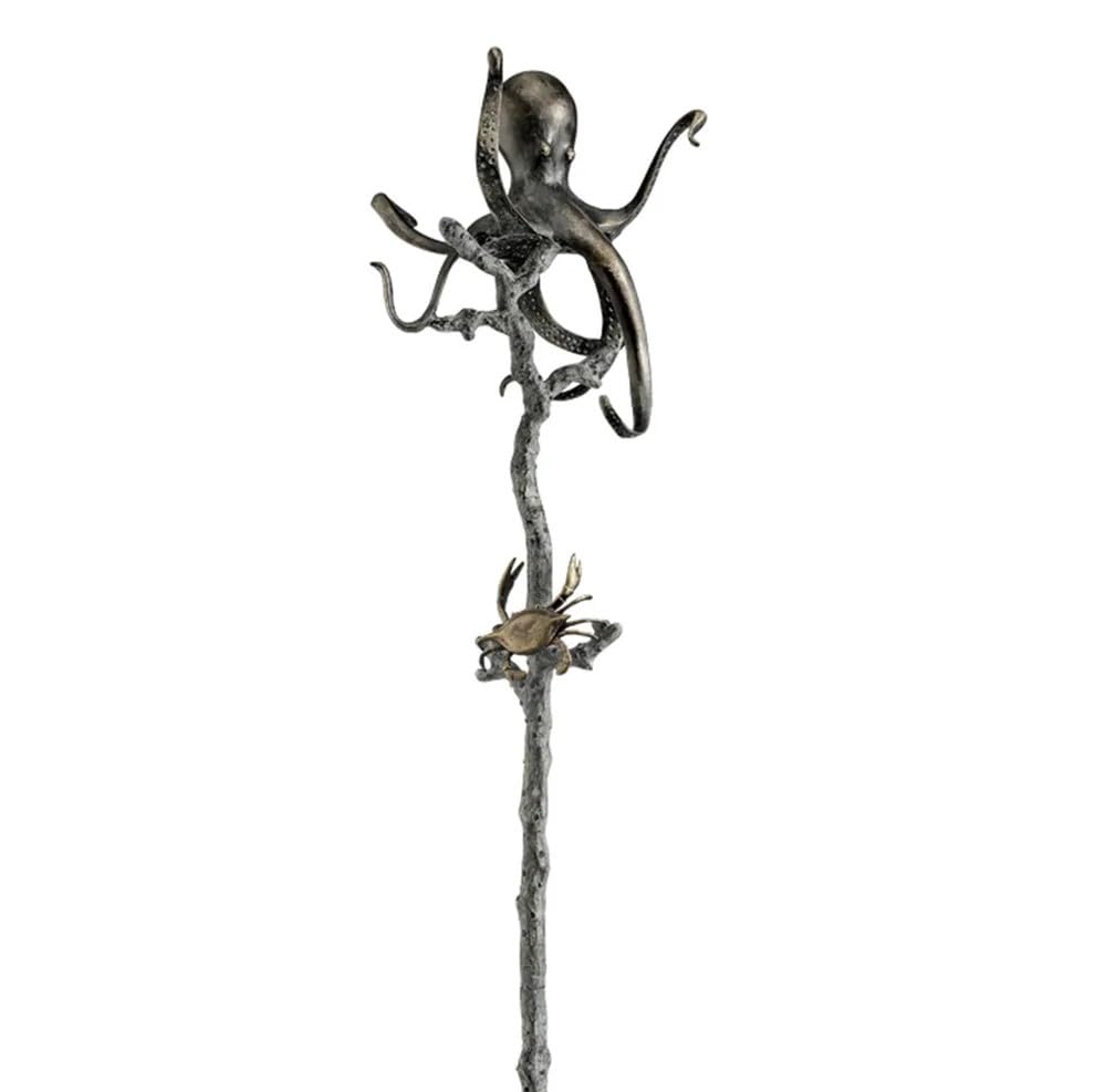 Cast Aluminum Octopus Coat Rack – 68" Tall Entryway Sculpture