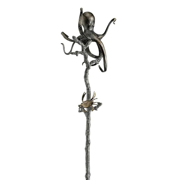 Cast Aluminum Octopus Coat Rack – 68" Tall Entryway Sculpture