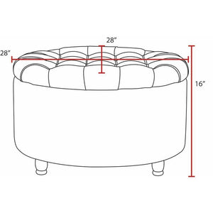 Round Storage Ottoman with Lift-Off Lid – 28 Inch