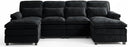 112" U-Shaped Modular Sectional Sofa with Double Chaise