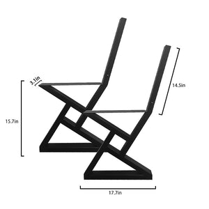 16 Inch Metal Bench Legs with Backrest Bracket – Set of 2