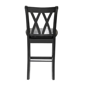 5-Piece Counter Height Dining Set – Solid Wood Table & 4 X-Back Chairs