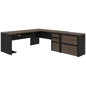 5-Piece L-Shaped Office Desk Set with Lateral Filing Cabinet