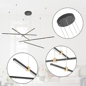 Dimmable LED Chandelier 5-Light Linear Sputnik Pendant