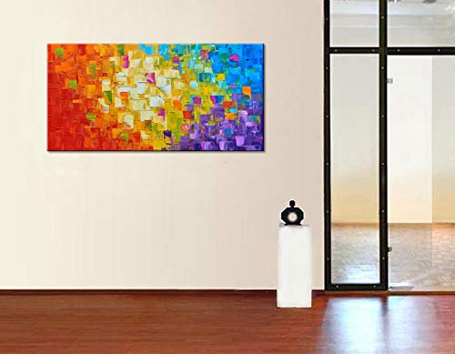 Abstract Canvas Wall Art – Hand Painted Oil Painting, Framed & Ready to Hang