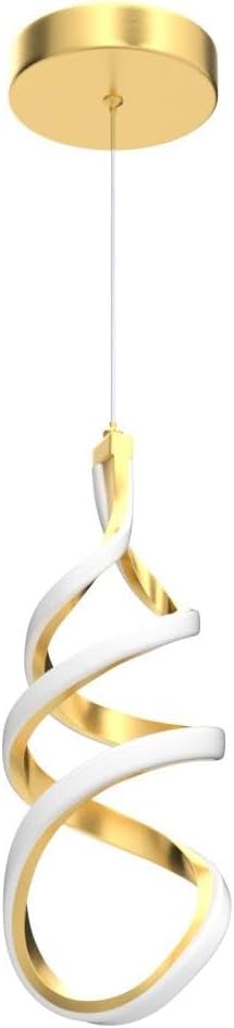 Brushed Gold LED Pendant Light – Dimmable, 3-Color Temperature