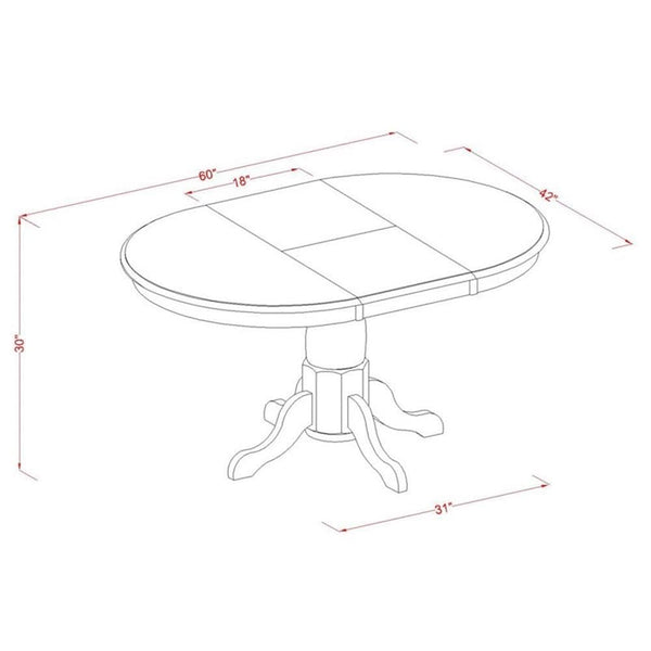 5-Piece Oval Dining Set with Butterfly Leaf & Wood Seat Chairs