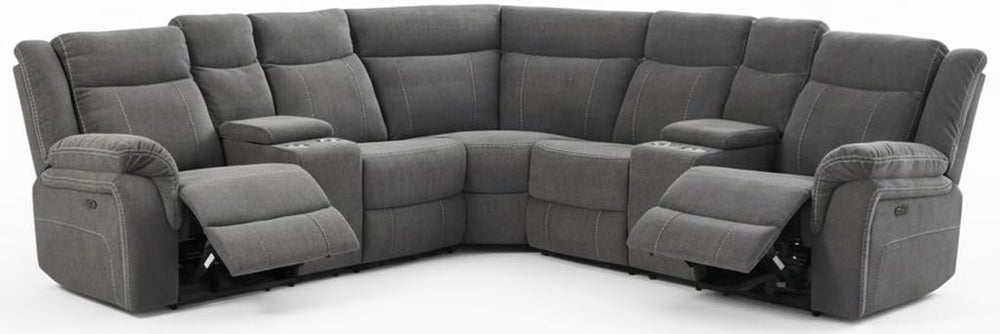 Power Reclining Sectional Sofa with USB Port & Console Storage