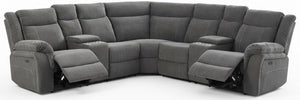 Power Reclining Sectional Sofa with USB Port & Console Storage