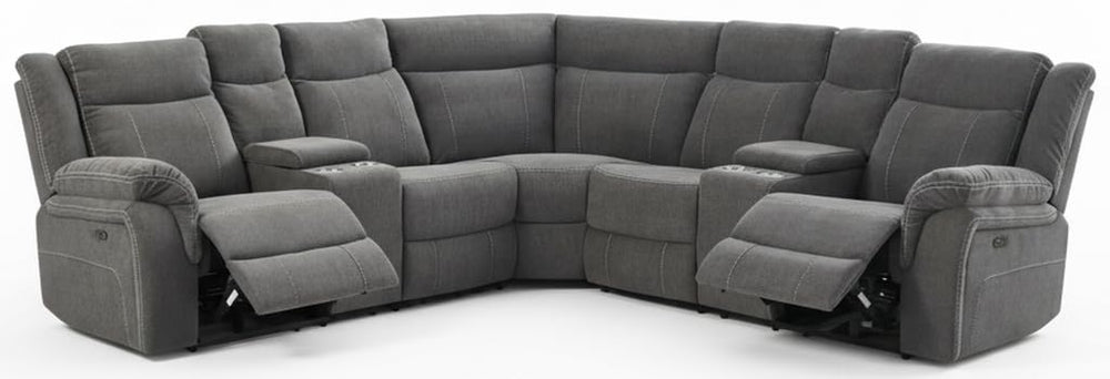 Power Reclining Sectional Sofa with USB Port & Console Storage