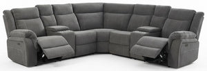 Power Reclining Sectional Sofa with USB Port & Console Storage