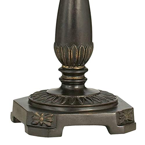 Bronze Swing Arm Desk Table Lamp 22.5" with Faux Leather Shade