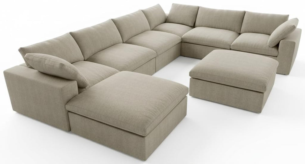 8-Piece Modular Sectional Sofa with Removable Covers