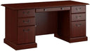 L-Shaped Executive Desk with Drawers & Keyboard Tray – Harvest Cherry
