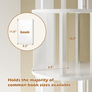 Rotating Bookshelf Tower with Wheels