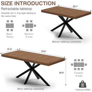 Extendable Dining Table with Hidden Leaf & Storage