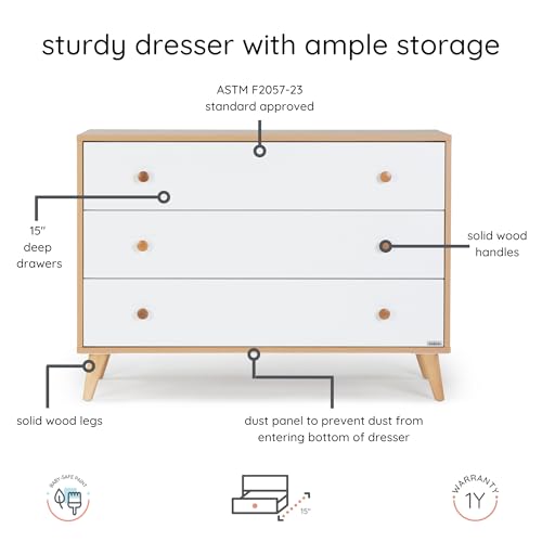3-Drawer Kids Dresser with Anti-Tip Safety & Ball-Bearing Glides