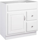 30-Inch Solid Wood Bathroom Vanity Cabinet – White, Ready to Assemble