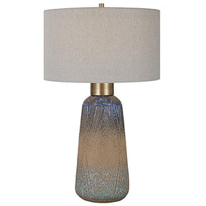 Ceramic Table Lamp with Embossed Design