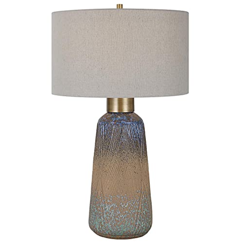 Ceramic Table Lamp with Embossed Design