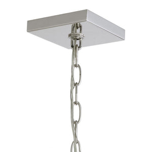 6-Light Polished Nickel Steel Pendant Chandelier – Cube Design