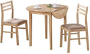 3-Piece Drop Leaf Round Dining Set with 2 Chairs