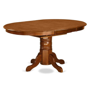 Extendable Round Dining Table Set with 6 Wood Chairs