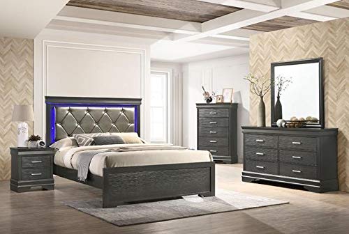 Contemporary Dark Grey Queen Bedroom Set 5-Piece