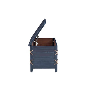 Wood Rope Storage Chest with Cedar Lining – Blue