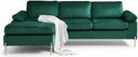 101" L-Shaped Velvet Sectional Sofa with Chaise