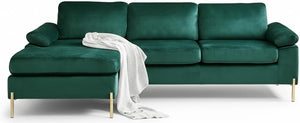 101" L-Shaped Velvet Sectional Sofa with Chaise