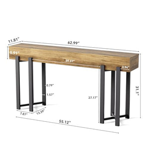 63-Inch Industrial Console Table