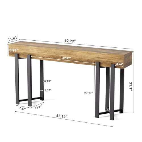 63-Inch Industrial Console Table