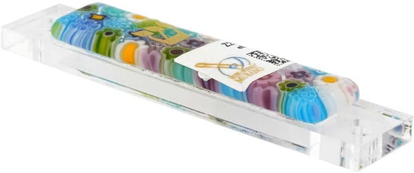Murano Glass Mezuzah Cover – Pastels Millefiori Multicolor