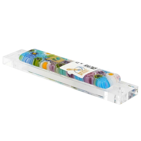 Murano Glass Mezuzah Cover – Pastels Millefiori Multicolor
