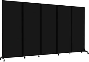 5-Panel Folding Room Divider with Locking Wheels