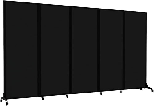 5-Panel Folding Room Divider with Locking Wheels