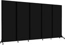5-Panel Folding Room Divider with Locking Wheels