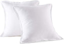 Washed Linen Euro Pillow Shams Set of 2 – 26x26 Ruffled Style