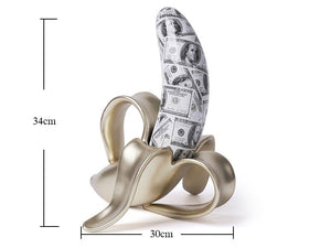 Abstract Banana Sculpture Figurine – Polyresin Table Decor Statue